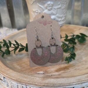 Textured  Green Hoop Drop Earrings – Lightweight Women’s Jewelry